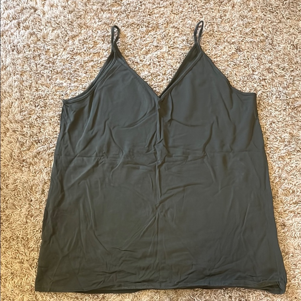 LOFT Dark Green V-Neck Top